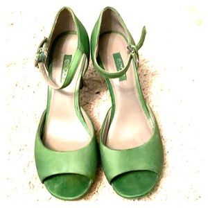Ecco Green Peep Toe Heel